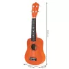 Chitară Ukulele din lemn pentru copii, 4 corzi din nylon maro