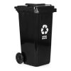 Coș de gunoi 120 l negru, cu roți de cauciuc