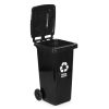 Coș de gunoi 120 l negru, cu roți de cauciuc