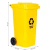 Coș de gunoi 120 l galben, cu roți de cauciuc