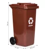 Coș de gunoi 120 l maro, cu roți de cauciuc
