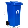 Coș de gunoi 120 l albastru, cu roți de cauciuc