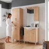 Dulap inalt Nerva 60 cu 4 usi, 2 sertare, stejar Sonoma