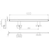 Lampa LED Luxx 600mm neagra