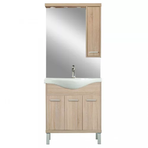 Mobilier complet de baie Nerva 75, stejar Sonoma