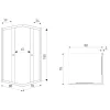 Olga SQ Element 80x90 negru pătrat cabină de duș fără tavă