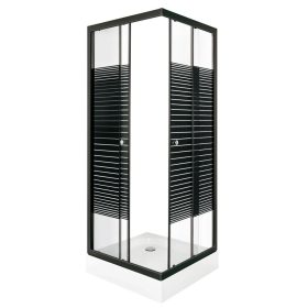 Cabina de dus PICO Black Stripe 70 patrate cu cadita de dus