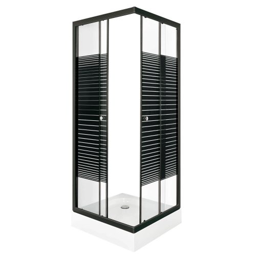 Cabina de dus PICO Black Stripe 70 patrate cu cadita de dus