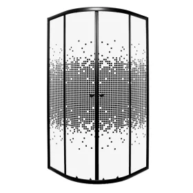 Cabina de dus curbata Pixel Black 90 fara cadita de dus