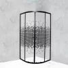 Cabina de dus curbata Pixel Black 90 fara cadita de dus