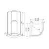 Cabina de dus curbata Pixel Black 90 fara cadita de dus