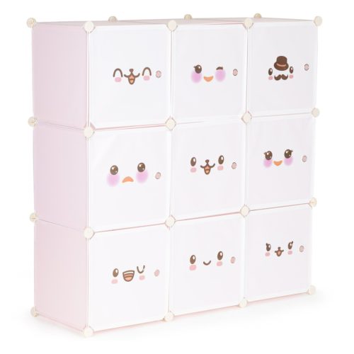 Dulap de depozitare a jucăriilor roz 110x37x110 cm