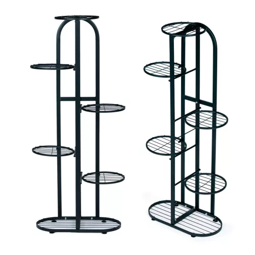 Suport metalic modern pentru flori 6 niveluri, negru