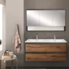 Mobilier complet de baie Porto 120 in culoarea stejarului rustic antracit