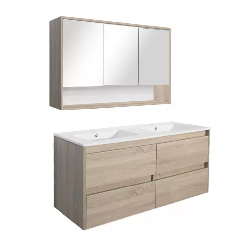 Mobilier complet de baie Porto 120 in culoarea stejarului Sonoma