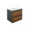 Mobilier de baie Porto 60 cu baza si lavoar in culoarea stejarului rustic antracit