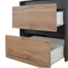 Mobilier de baie Porto 60 cu baza si lavoar in culoarea stejarului rustic antracit