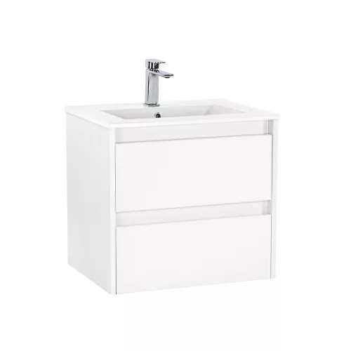 Mobilier de baie Porto 60 inferior cu lavoar alb