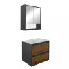 Mobilier complet de baie Porto 60 in culoarea stejarului rustic antracit