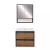 Mobilier complet de baie Porto 60 in culoarea stejarului rustic antracit