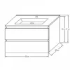 Mobilier complet de baie Porto 60 in culoarea stejarului rustic antracit