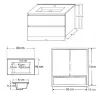 Mobilier complet de baie Porto 60, alb