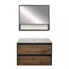 Mobilier complet de baie Porto 80 in culoarea stejarului rustic antracit