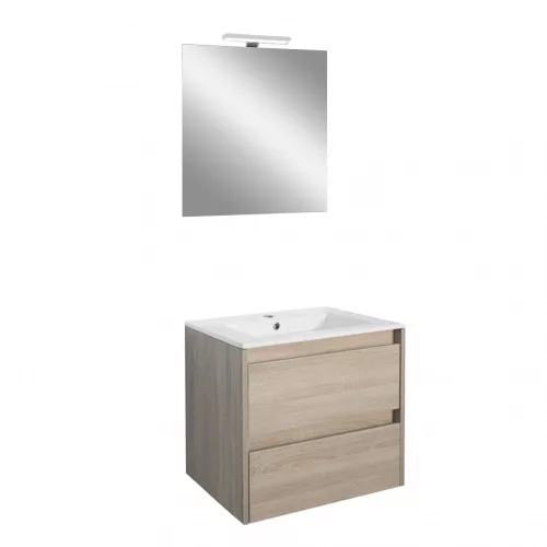 Mobilier complet de baie Porto Prime 60 in culoarea stejarului Sonoma