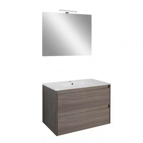 Mobilier complet de baie Porto Prime 80 in culoarea ulmului Rauna