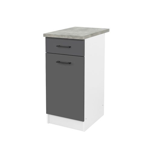 Praktik 40 dulap de bază 1 ușă 1 sertar, alb-antracit