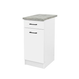 Practică 40 dulap inferior 1 ușă 1 sertar, alb-alb