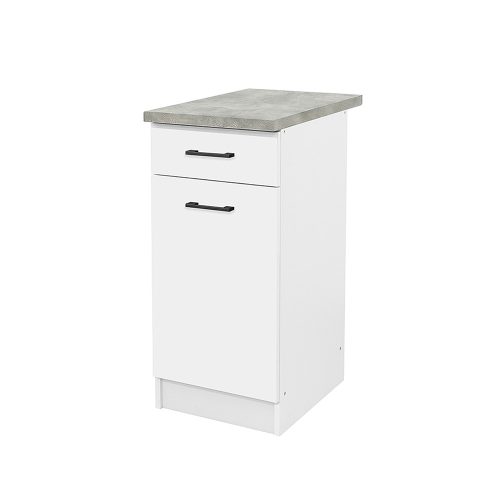 Practică 40 dulap inferior 1 ușă 1 sertar, alb-alb