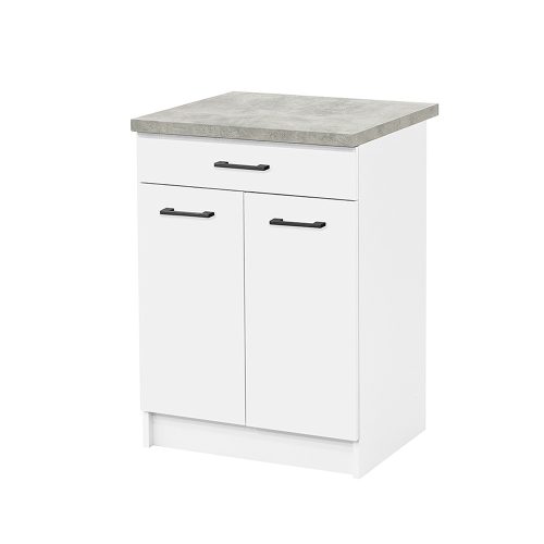 Practică 60 dulap inferior 2 uși 1 sertar, alb-alb