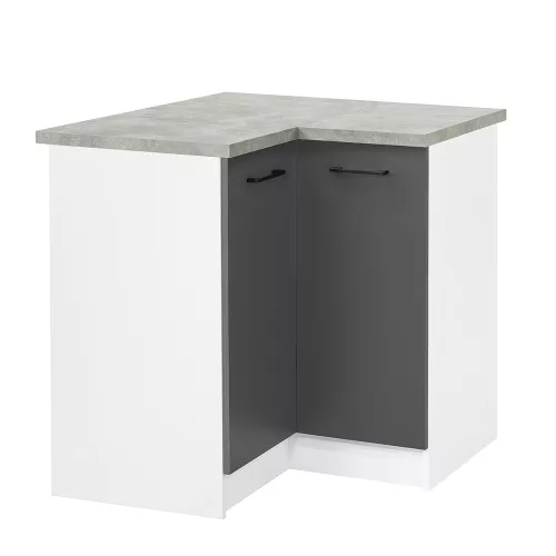 Praktik 90 dulap colțar inferior 2 uși, alb-antracit