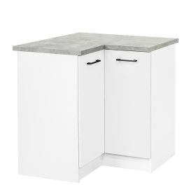 Practică 90 dulap colțar inferior 2 uși, alb-alb
