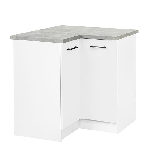 Practică 90 dulap colțar inferior 2 uși, alb-alb