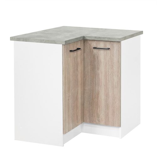 Practică 90 dulap colțar inferior 2 uși, stejar alb-sona