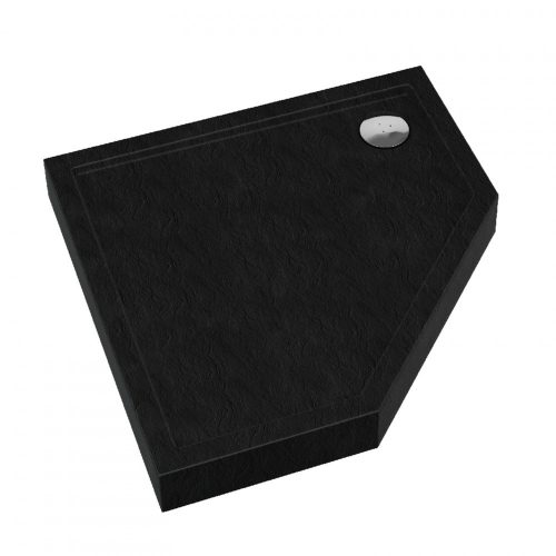 Cadita de dus acrilica neagra patrata Prato 90