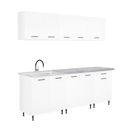 Dulap de bucătărie Primo 220 alb cu blat cromix