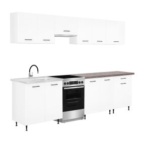 Bucătărie Primo 280 alb, cu blat rauna sil