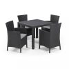 Set de mobilier de gradina Quartet cu 4 locuri, culoare grafit, cu perne gri deschis