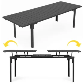   Masă de grădină extensibilă 180-240 cm pentru 12 persoane, gri