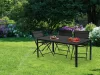 Masă de grădină cu 6 locuri 156x78 cm polywood negru