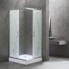 Cabina de dus patrata Spirit BAMBOO 80x80, cu cadita de dus acrilica armata