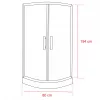 Cabina de dus curbata Spirit BAMBOO 80x80x194 cm, cu cadita de dus din acril armat