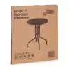 Masă rotundă de grădină cu cadru metalic 60 cm sticlă călită, negru