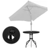 Masă rotundă de grădină cu cadru metalic 80 cm sticlă călită, negru