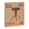 Masă rotundă de grădină cu cadru metalic 80 cm sticlă călită, negru