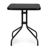 Masă de grădină cu cadru metalic 60x60 cm sticlă călită, negru