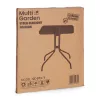 Masă de grădină cu cadru metalic 60x60 cm sticlă călită, negru